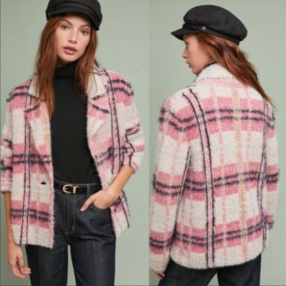 Anthropologie Maeve Aurelia Fuzzy Sweater Jacket Size S